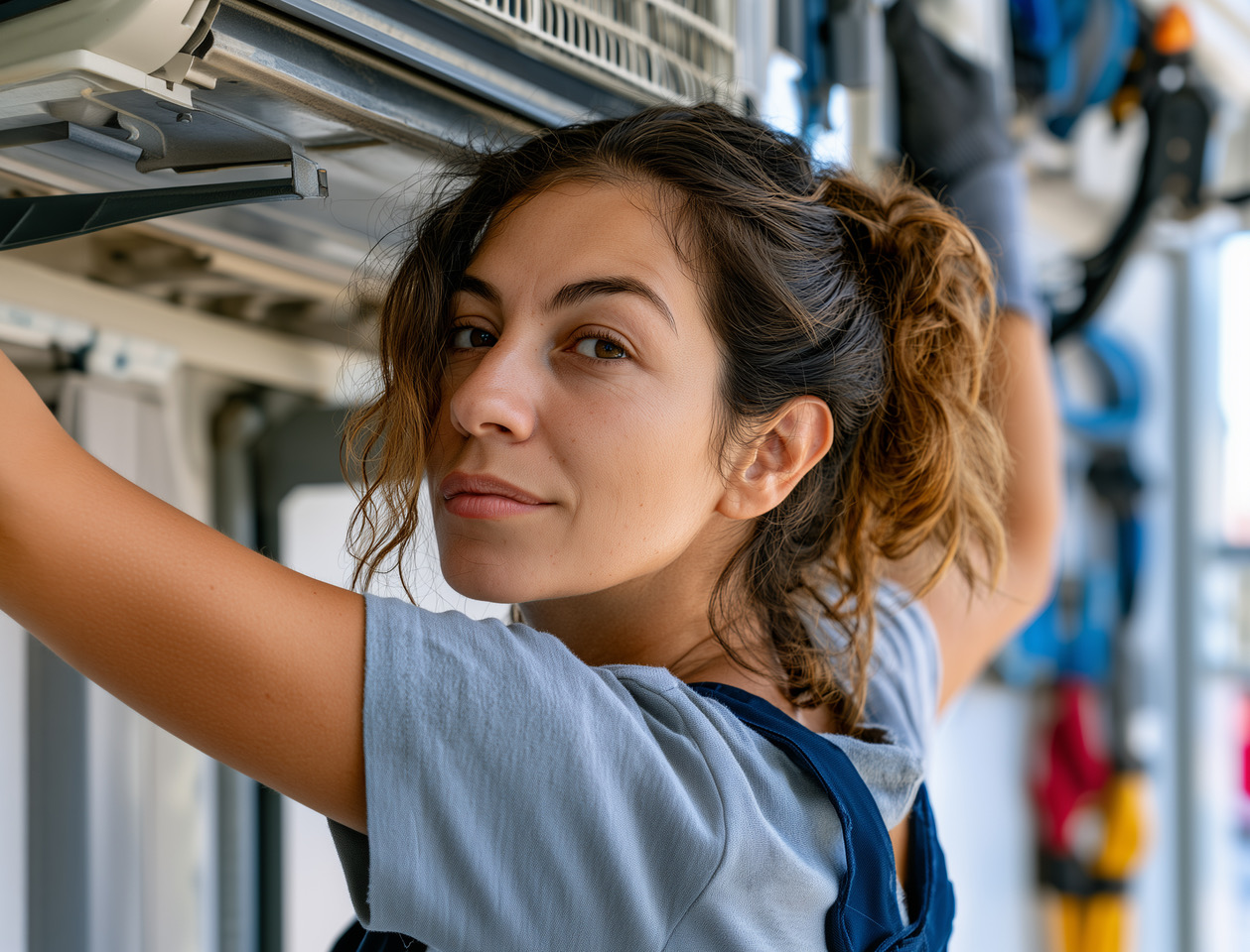 Female HVAC technician